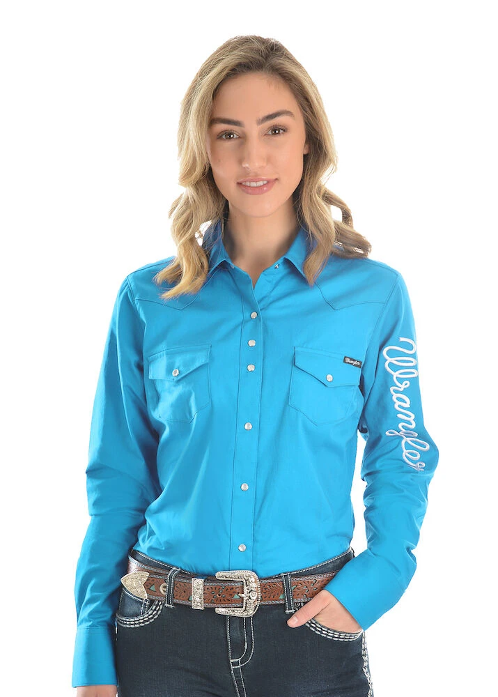 Womens Logo Long Sleeve Drill Shirt