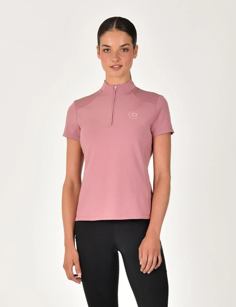 1\/4 Zip Breathable Short Sleeve Top