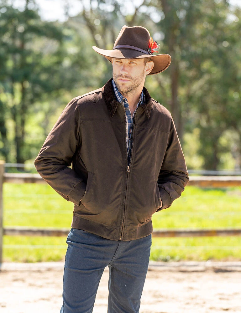 Mens Oilskin Bomber Jacket