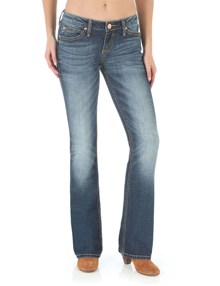 Womens Mid Rise Boot Cut Jean