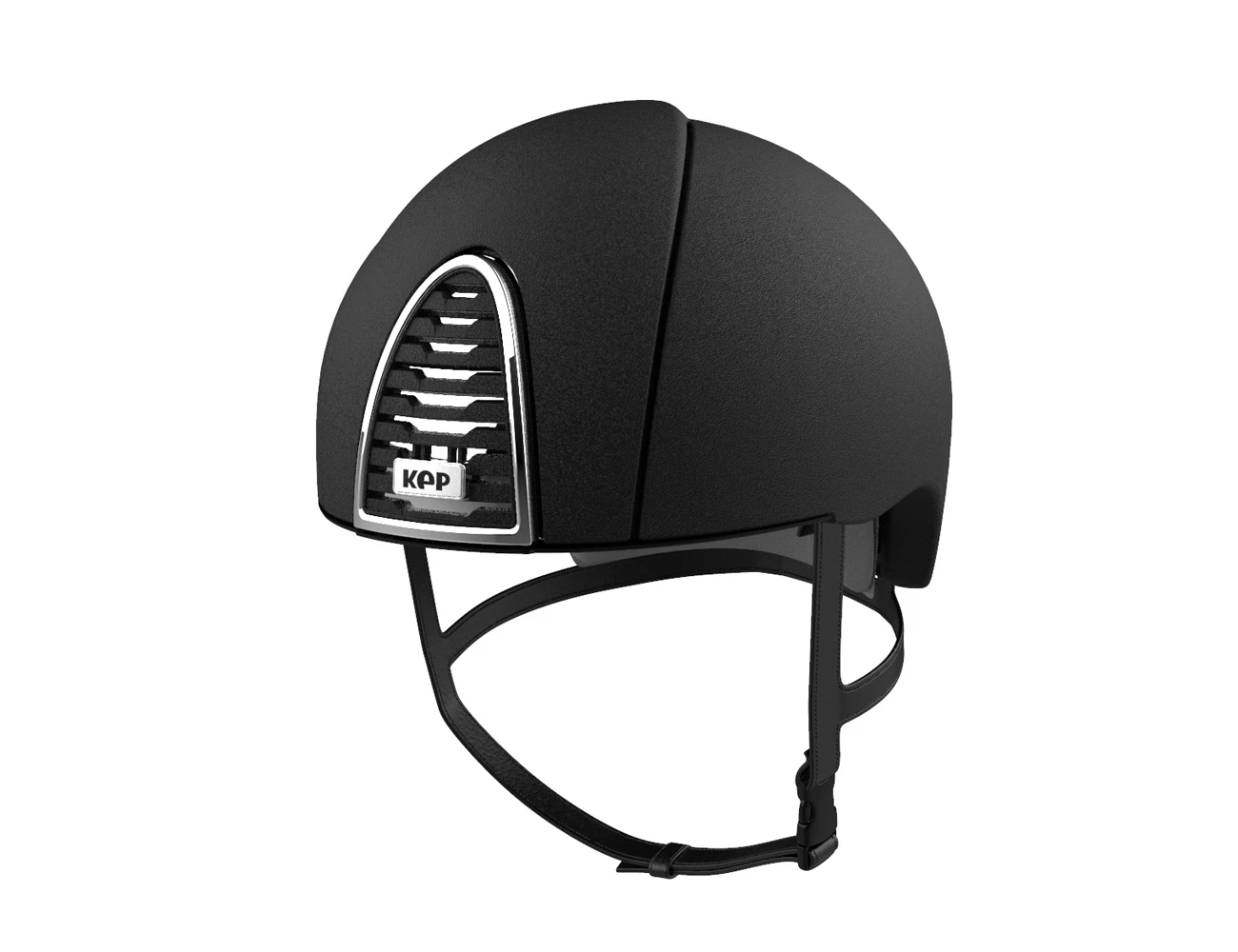 Cromo Jockey Textured Helmet With Chrome Frame