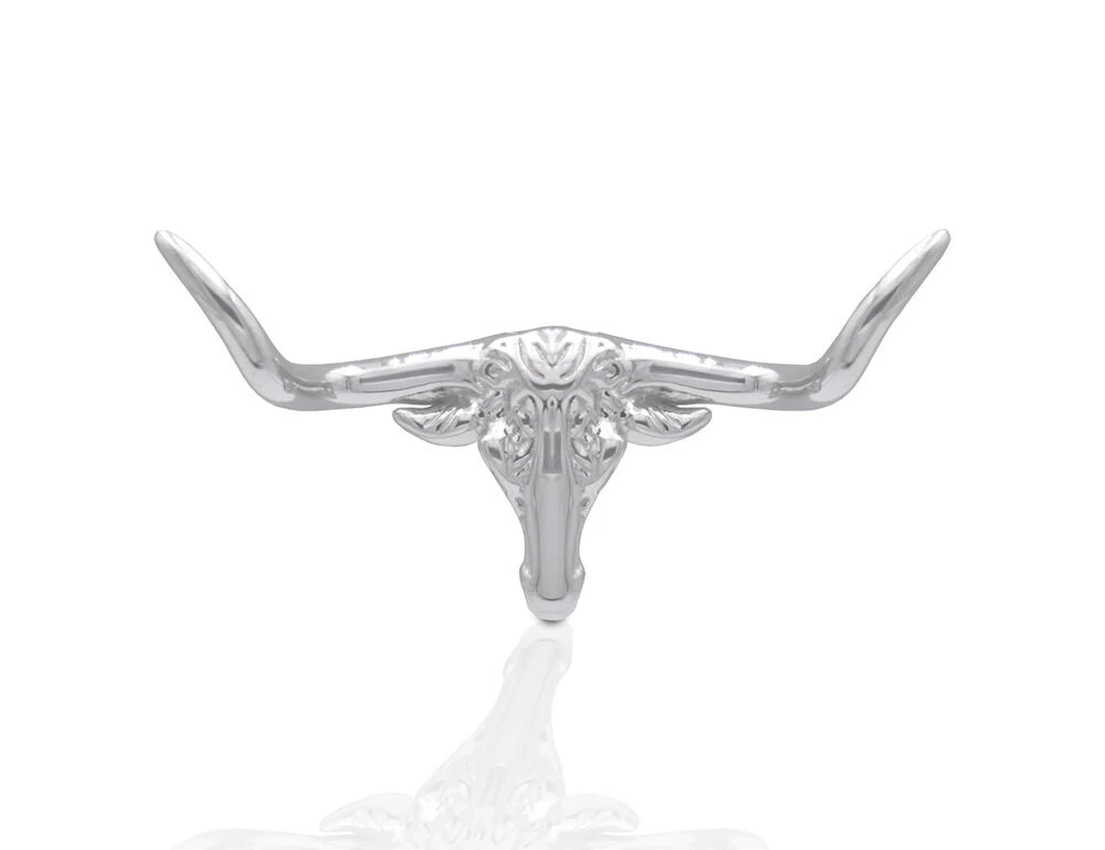 Sterling Silver Small Longhorn Tie Tack