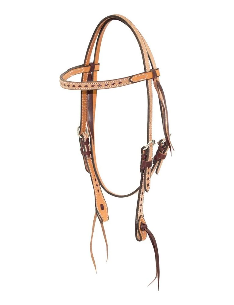 Roughout Buckstitched Browband Headstall