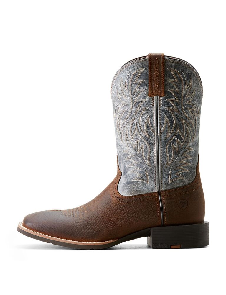 Mens Sport Western Wide Square Toe Boots