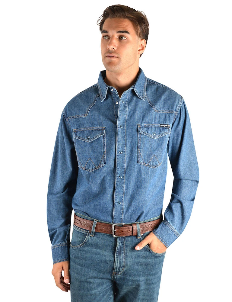 Mens Jay Denim Long Sleeve Shirt