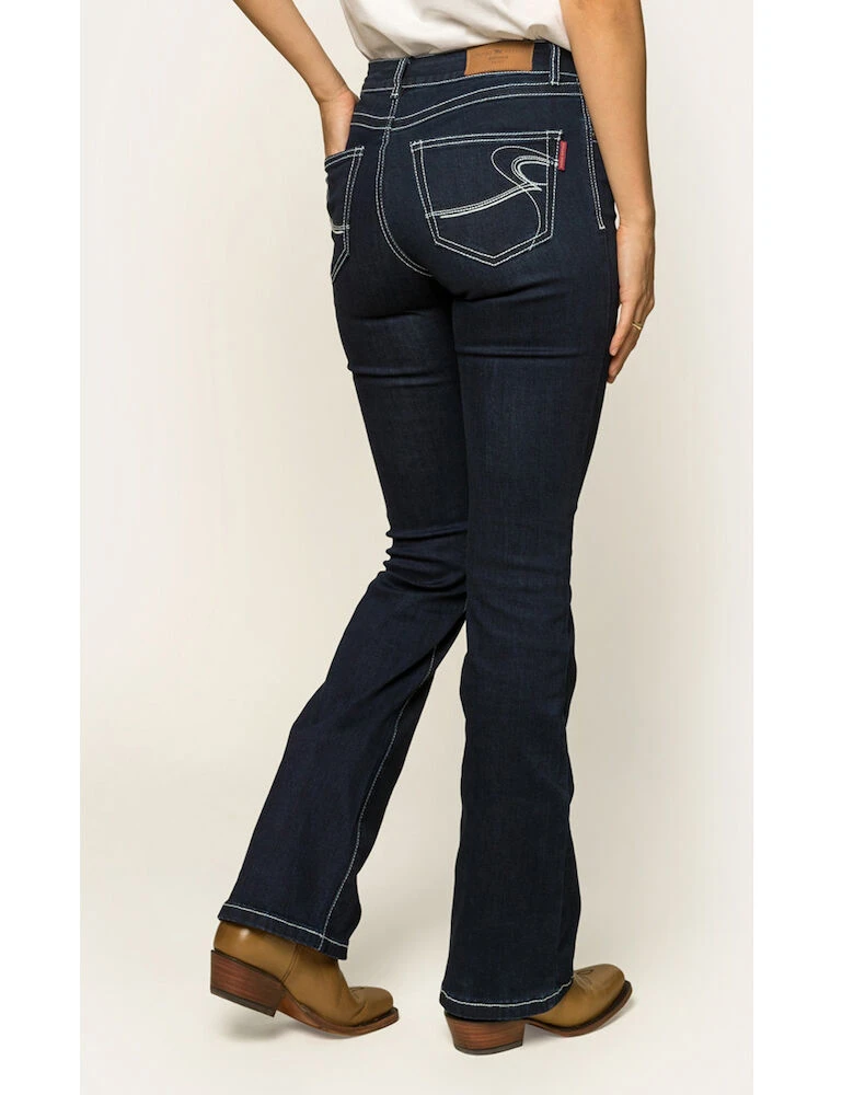 Caroline Womens Mid Rise Bootleg Jean