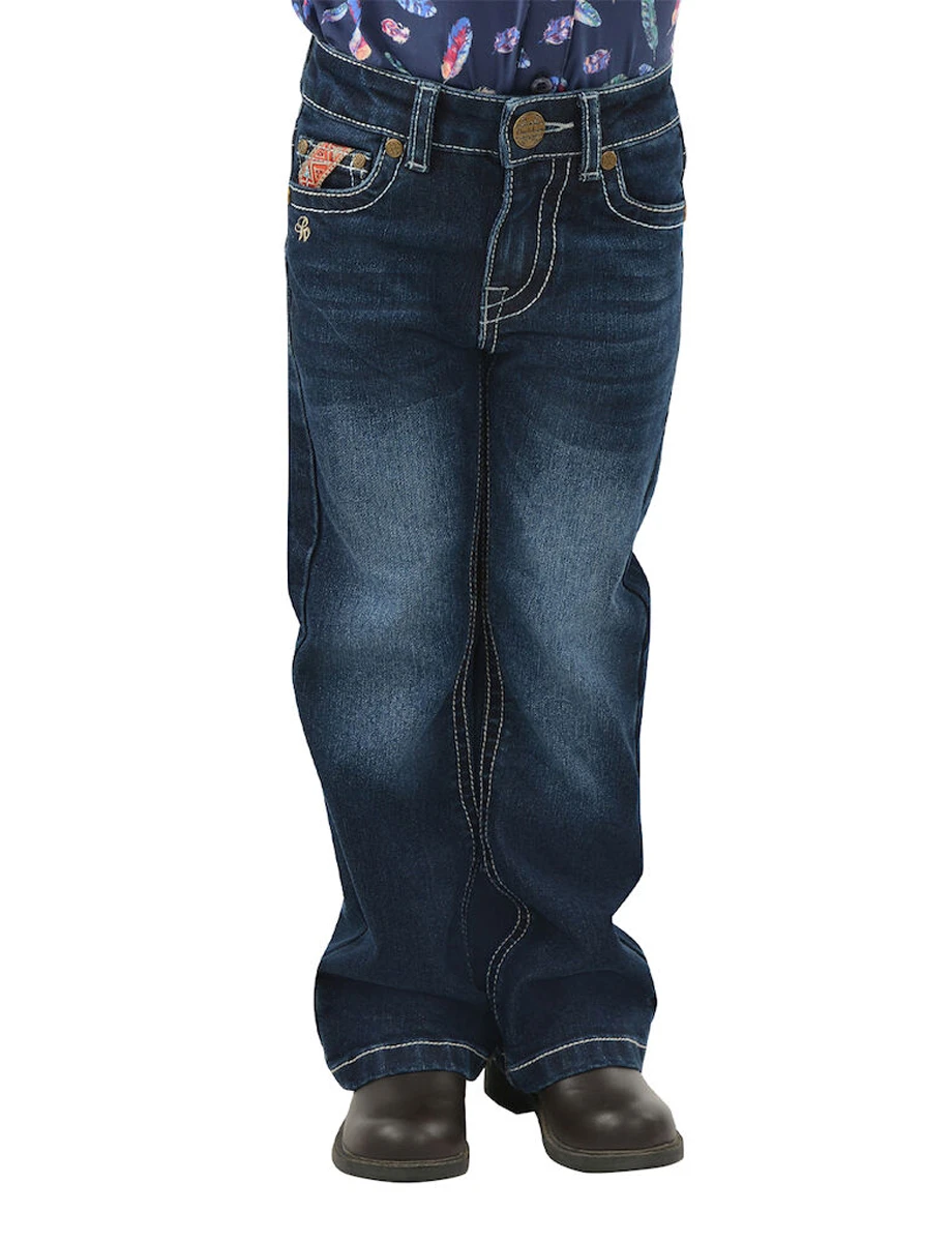 Girls Aztec Bootcut Jeans