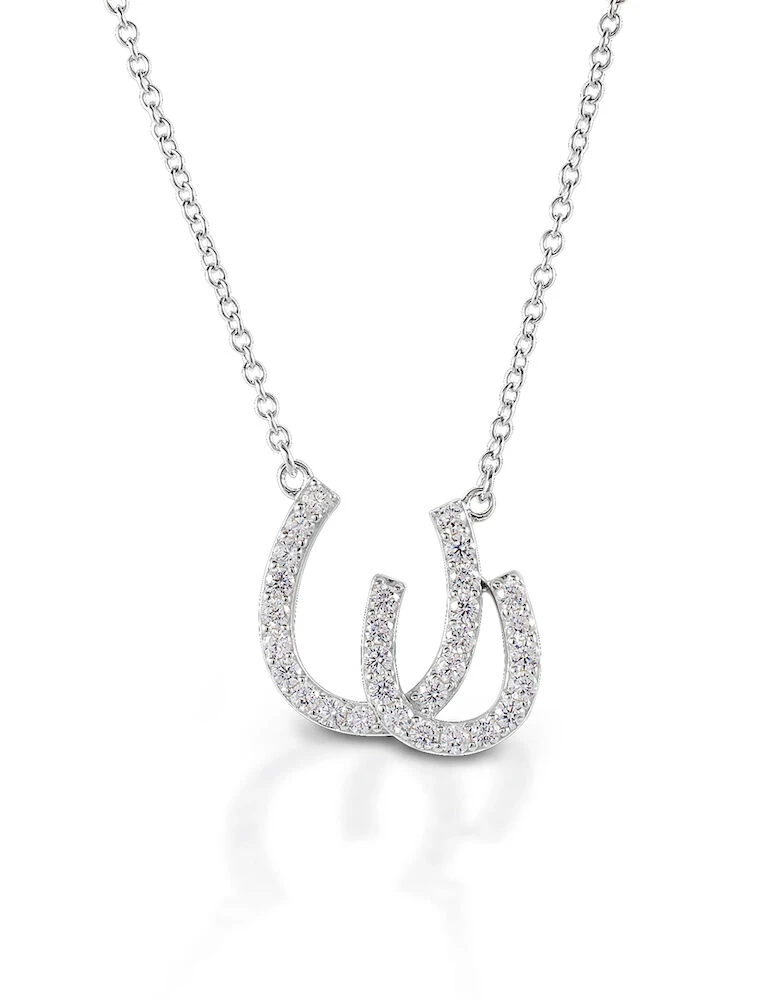 Sterling Silver Double Horseshoe Necklace