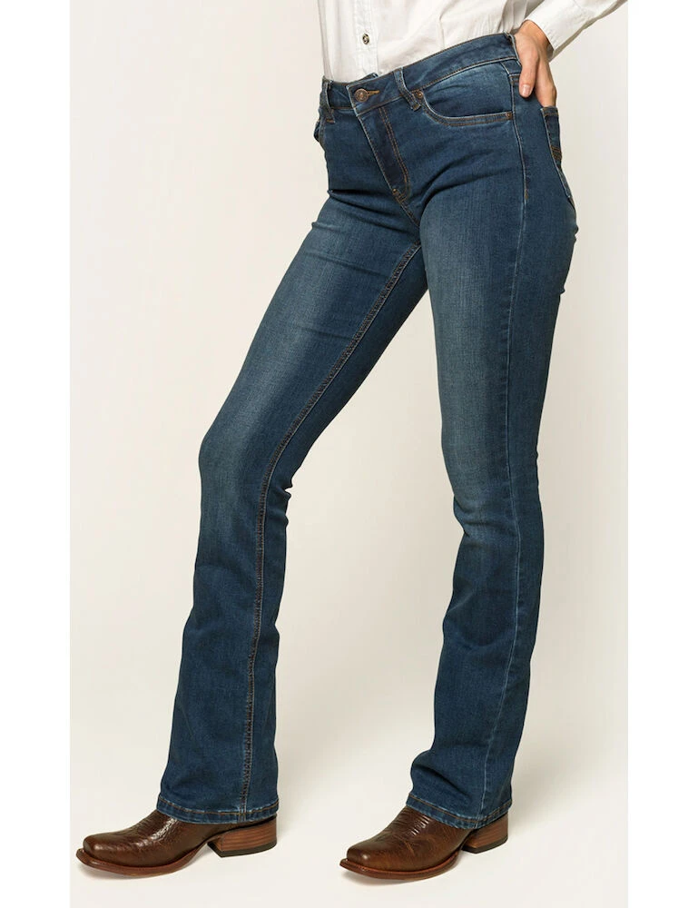 Katherine Womens Mid Rise Bootleg Jeans