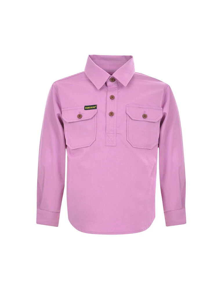 Kids Print Half Placket L\/S Shirt