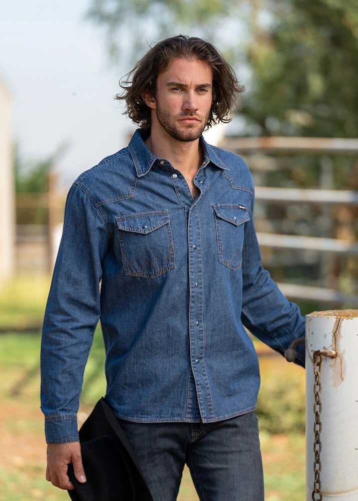 Mens Jay Denim Long Sleeve Shirt