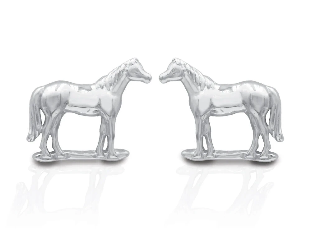 Sterling Silver Halter Horse Earrings