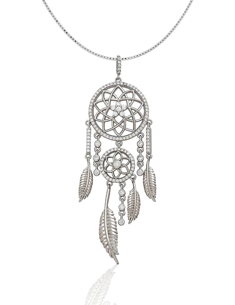 Sterling Silver Dream Catcher Necklace
