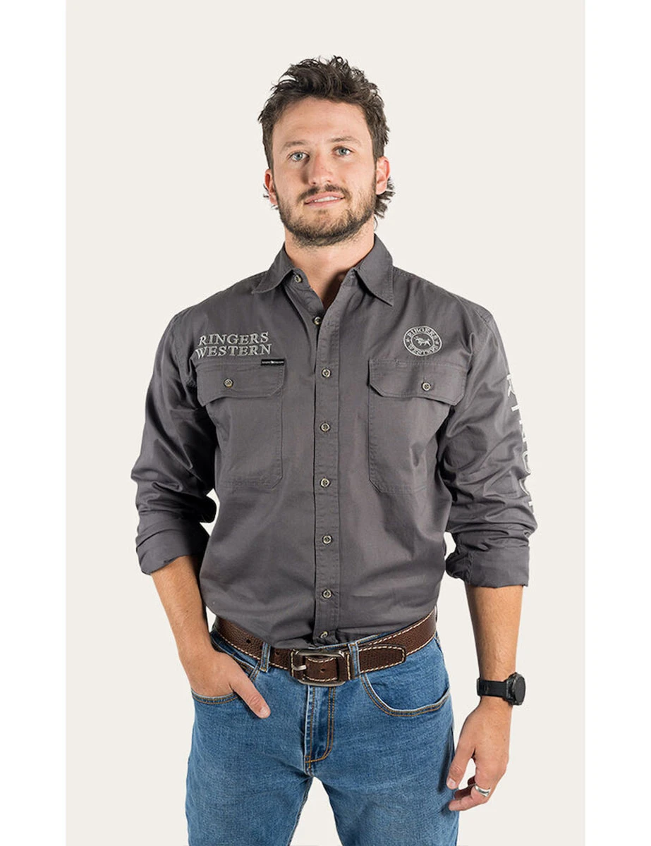 Hawkeye Mens Full Button Work Shirt