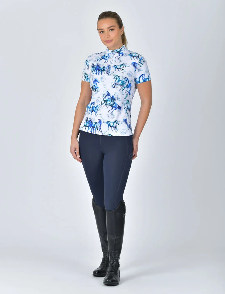 1\/4 Zip Breathable Short Sleeve Top