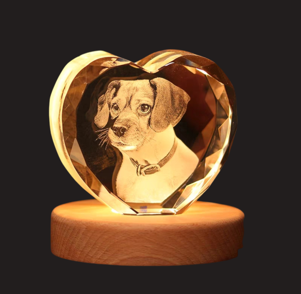 PET-DIY Crystal Memorial – Personalized Engraved Glass Keepsake | Custom Pet or Human Memory Gift | Elegant Tribute Glass Ornament