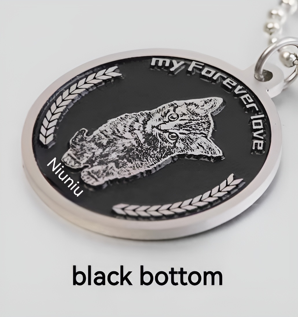PET-DIY Titanium Steel Pet Pendant – Personalized Pet Necklace | Custom Engraved Dog & Cat Jewelry | Memorial or Gift Accessory