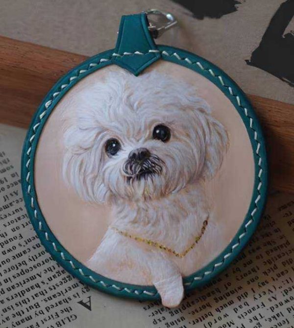 PET-DIY Leather Carved Pendant – Handmade Vintage Necklace for Men & Women