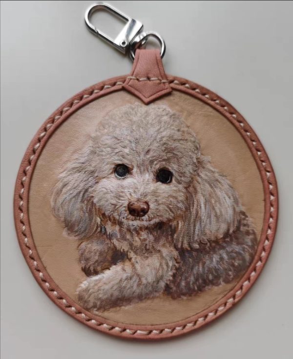 PET-DIY Leather Carved Pendant – Handmade Vintage Necklace for Men & Women