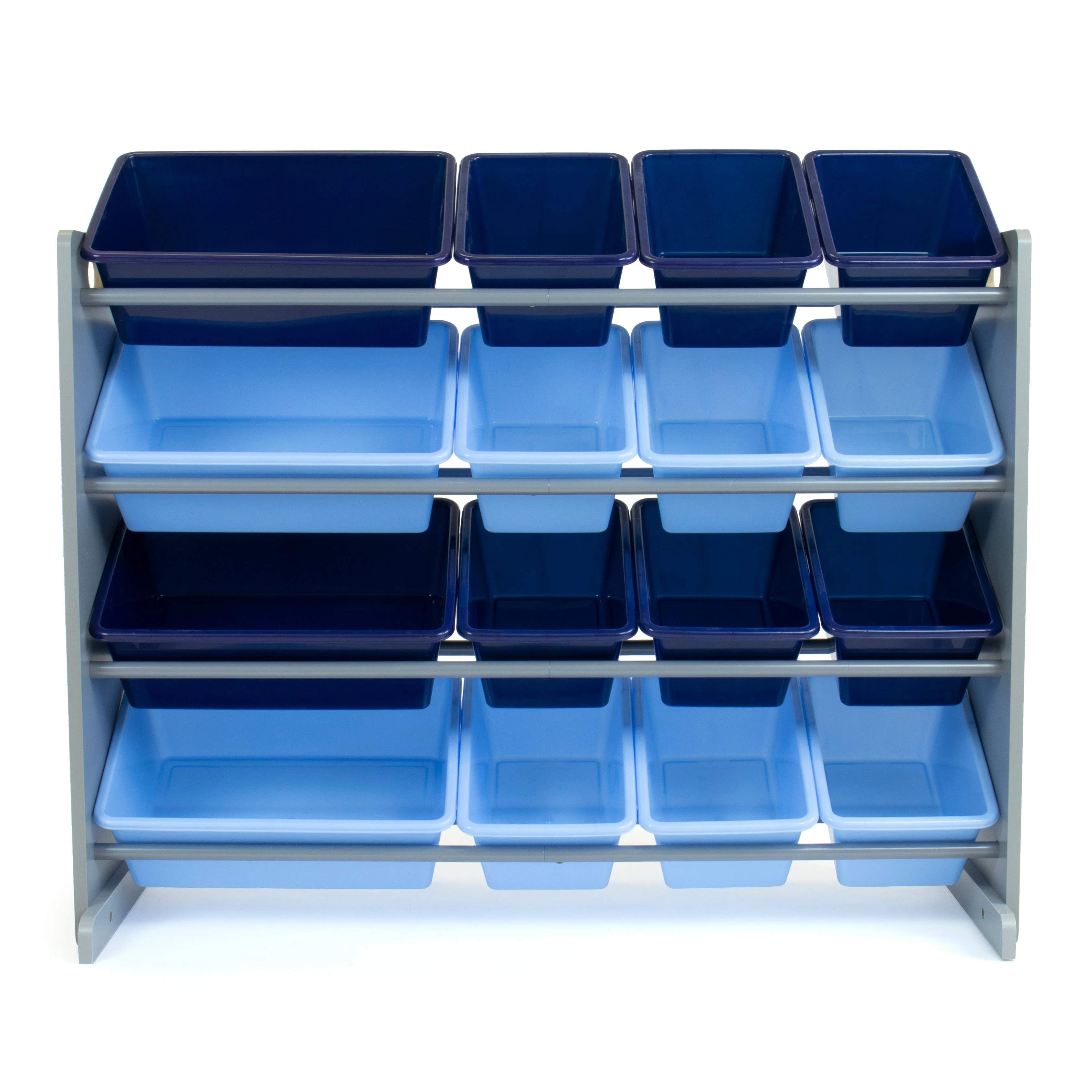 Leo Supersized Extra Large Grey and Blue 16-Bin Toy Organizer