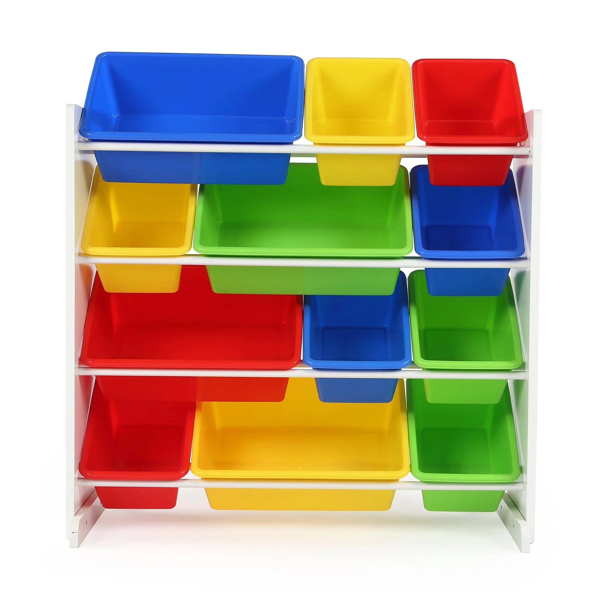 Summit White and Primary 12-Bin Toy Organizer