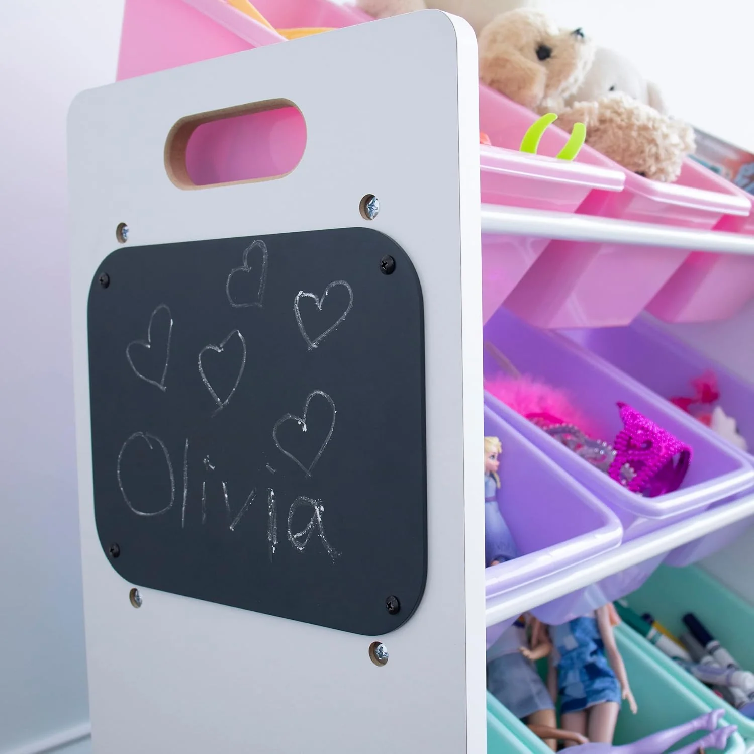Humble Crew 9 Bin Toy Storage Organizer with Chalkboard Side Panel