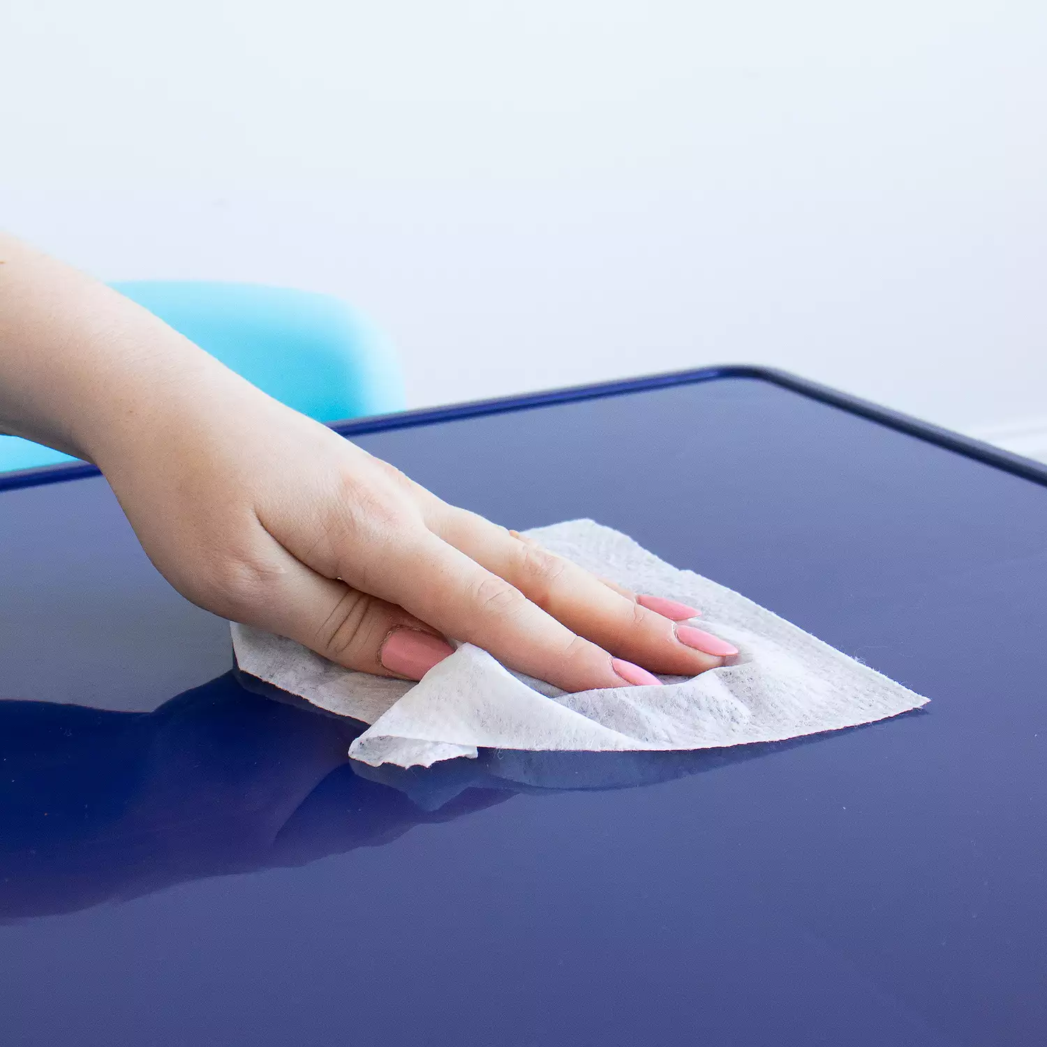 Humble Crew Jordan Kids Lightweight Plastic Table and 4 Chairs Set, Square, Multi-Blue