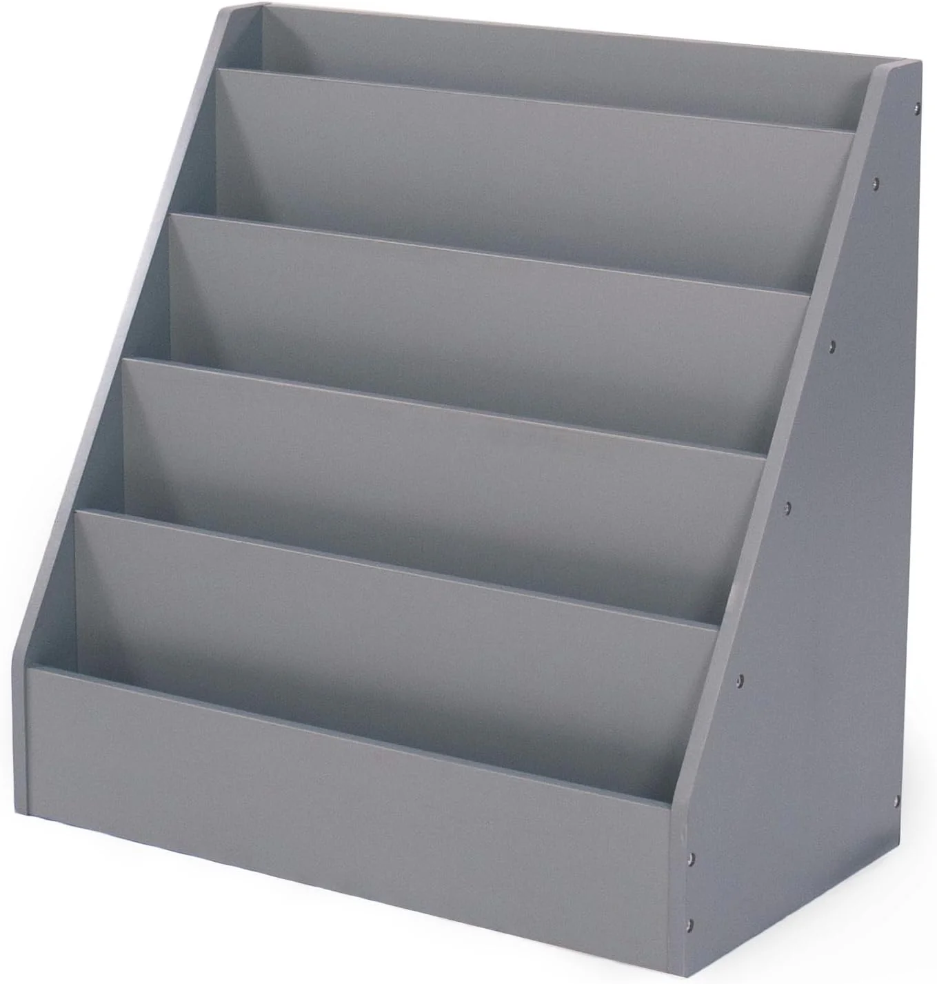 Humble Crew Camden Children's Wooden Bookcase Storage Rack with 5 Tiers, Grey