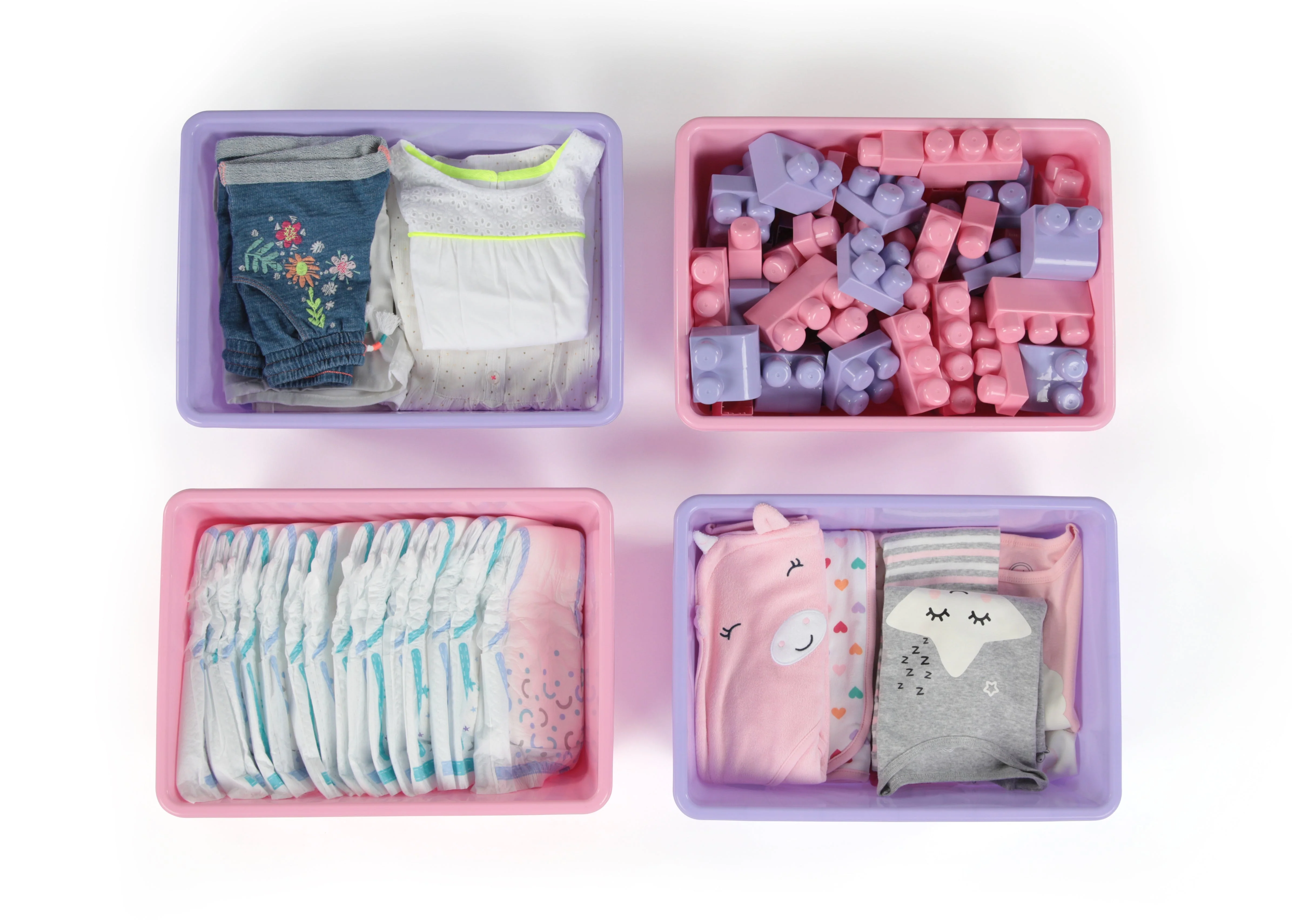 Pink/Purple Bin 4Pack, Large