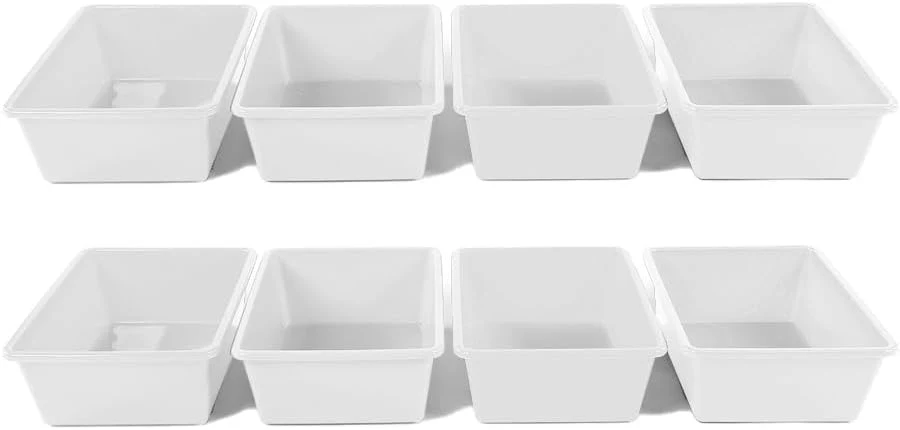 Humble Crew Standard Plastic Storage Bins, Set of 12, White, 12