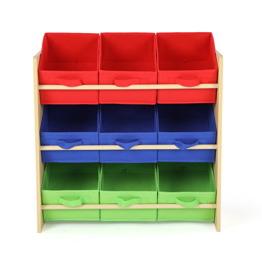Primary Toy Organizer with 9 Fabric Bins