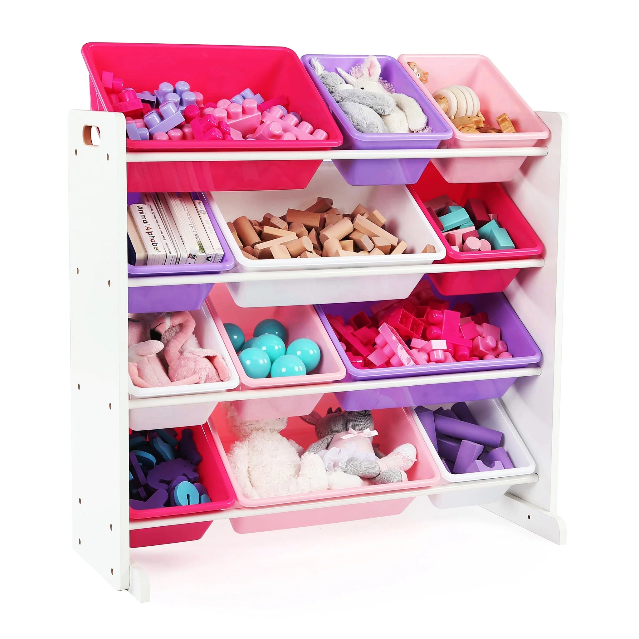 Friends White, Pink, and Purple 12-Bin Toy Organizer