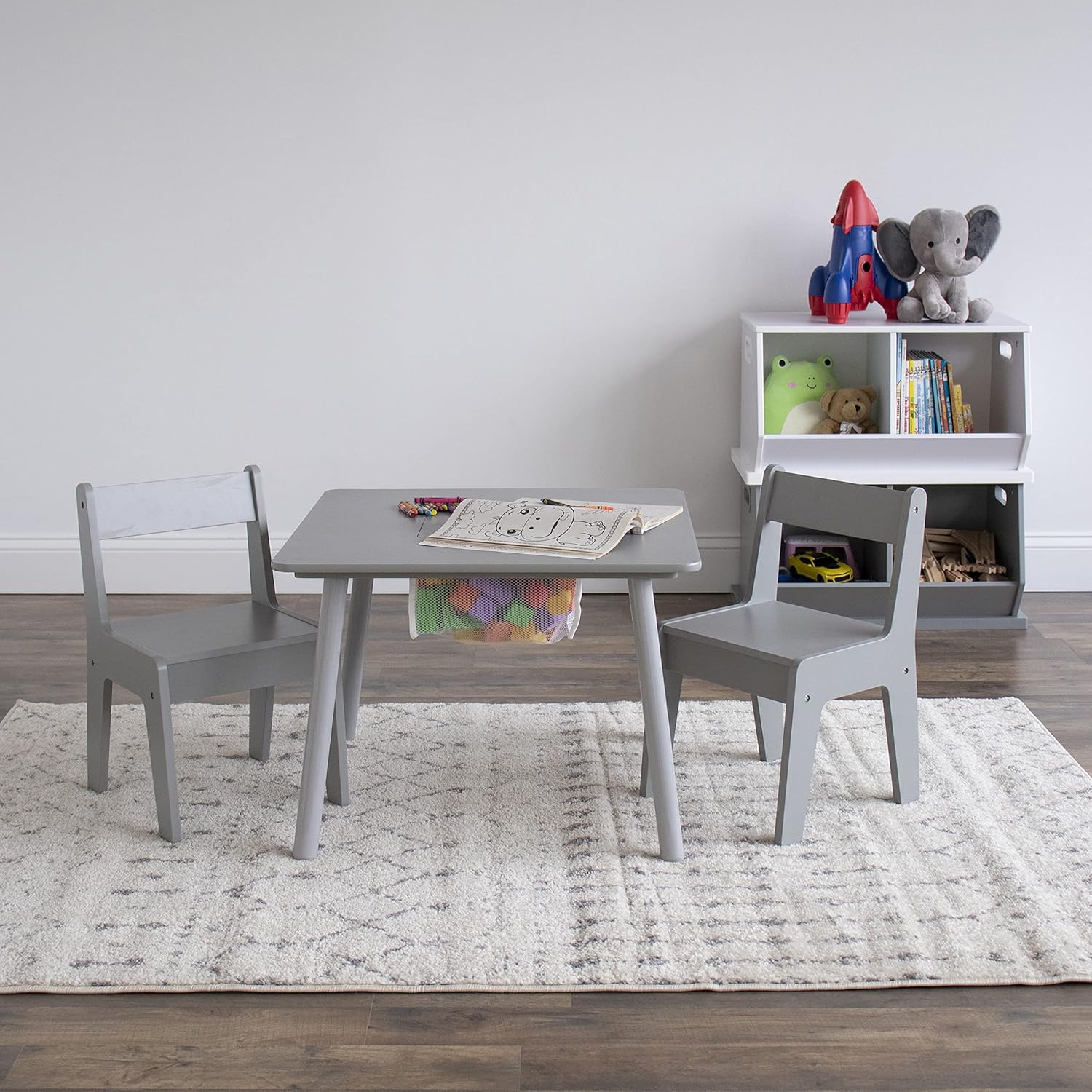 Humble Crew Wood Toy Storage Cubby and Kids Bookcase, White