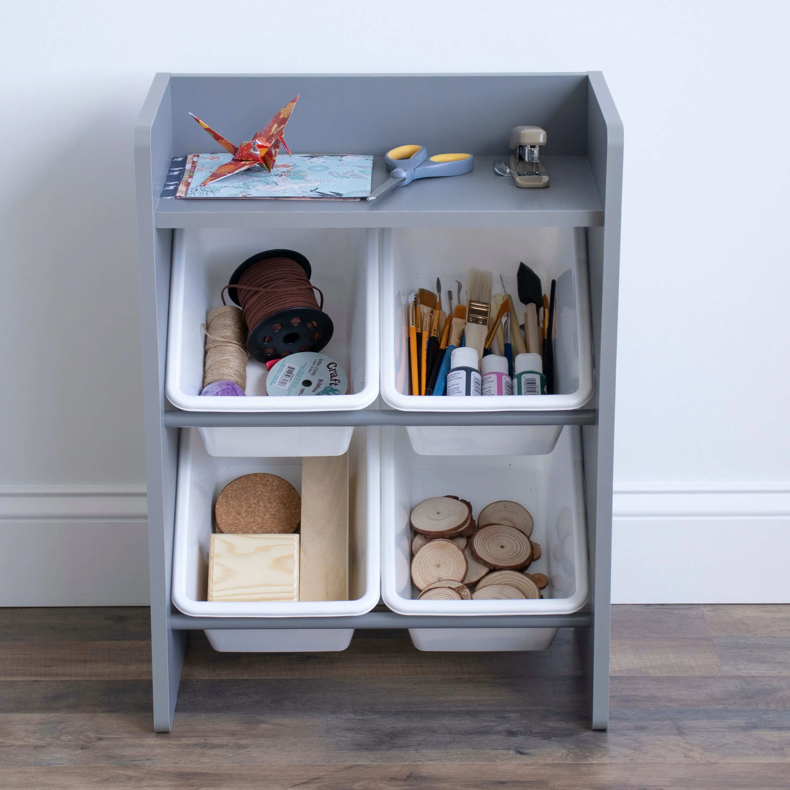 4 Bin Storage End Table Night Stand