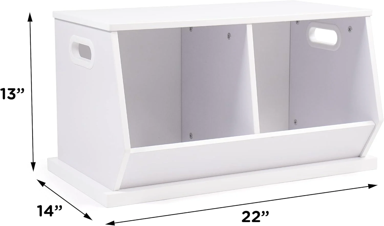 Humble Crew Wood Toy Storage Cubby and Kids Bookcase, White