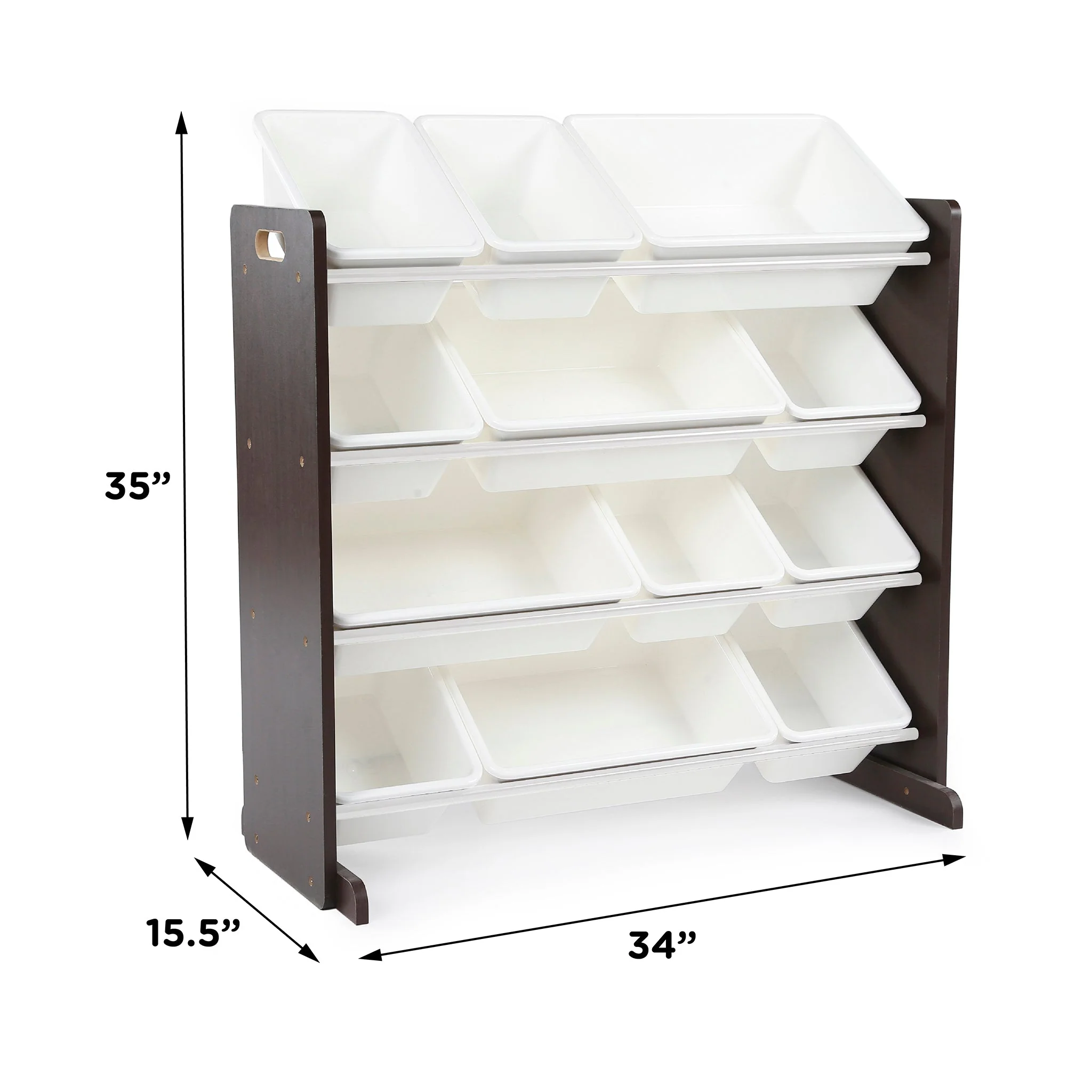 Espresso 12-Bin Toy Organizer