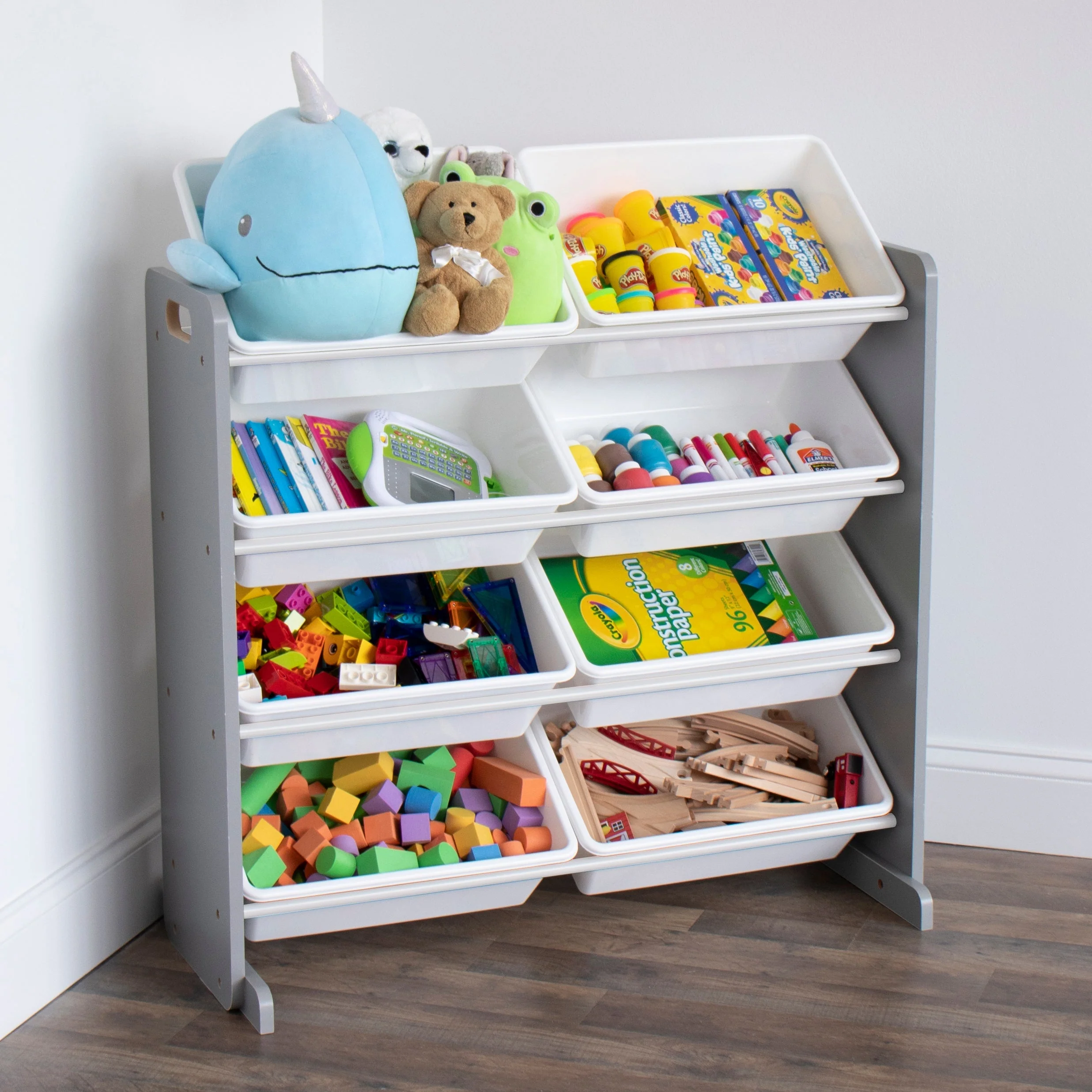 Toy Storage Organizer with 8 Super Sized Storage Bins