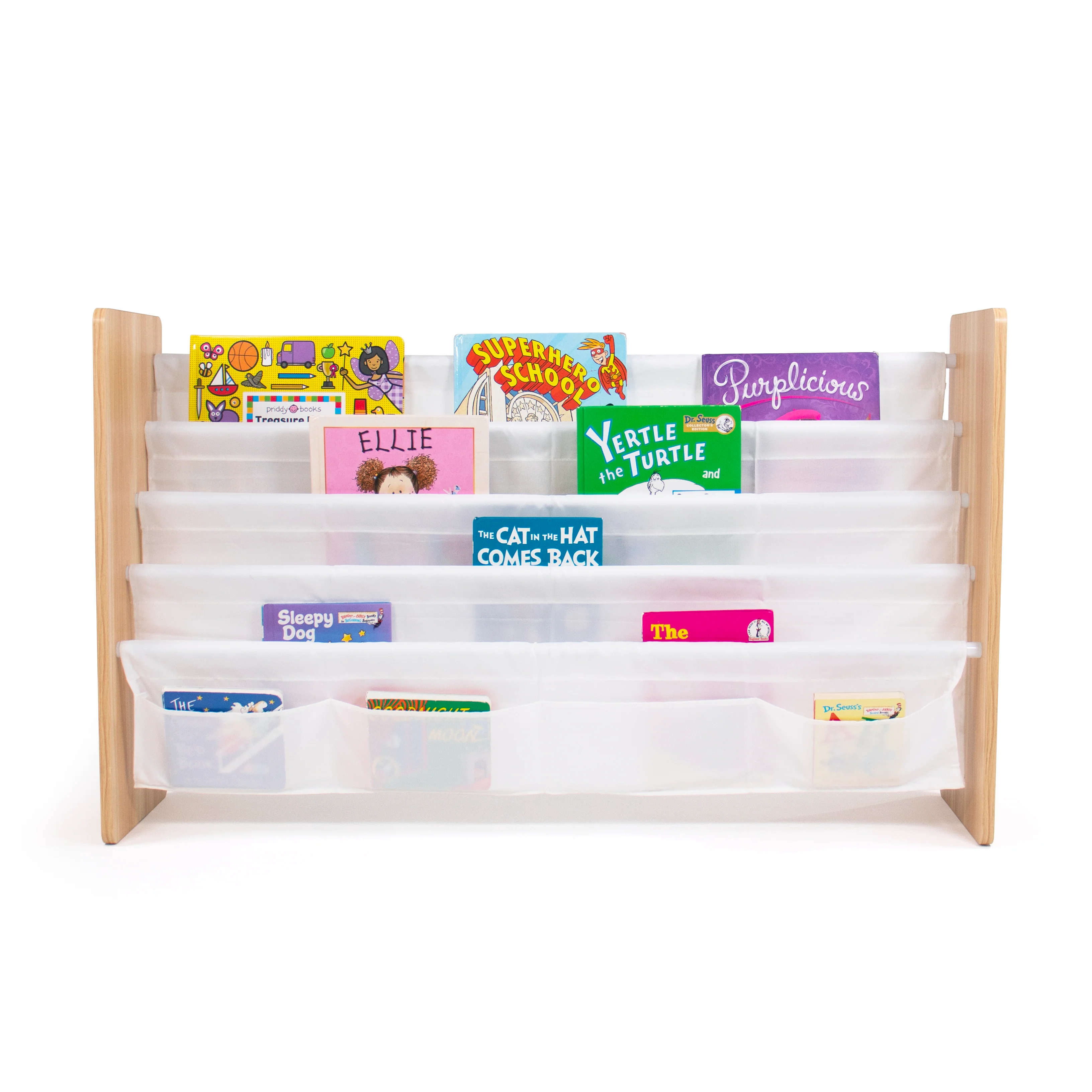Journey Extra Large Kids 4 Tier Bookrack with 4 Front Pockets for Smaller Books