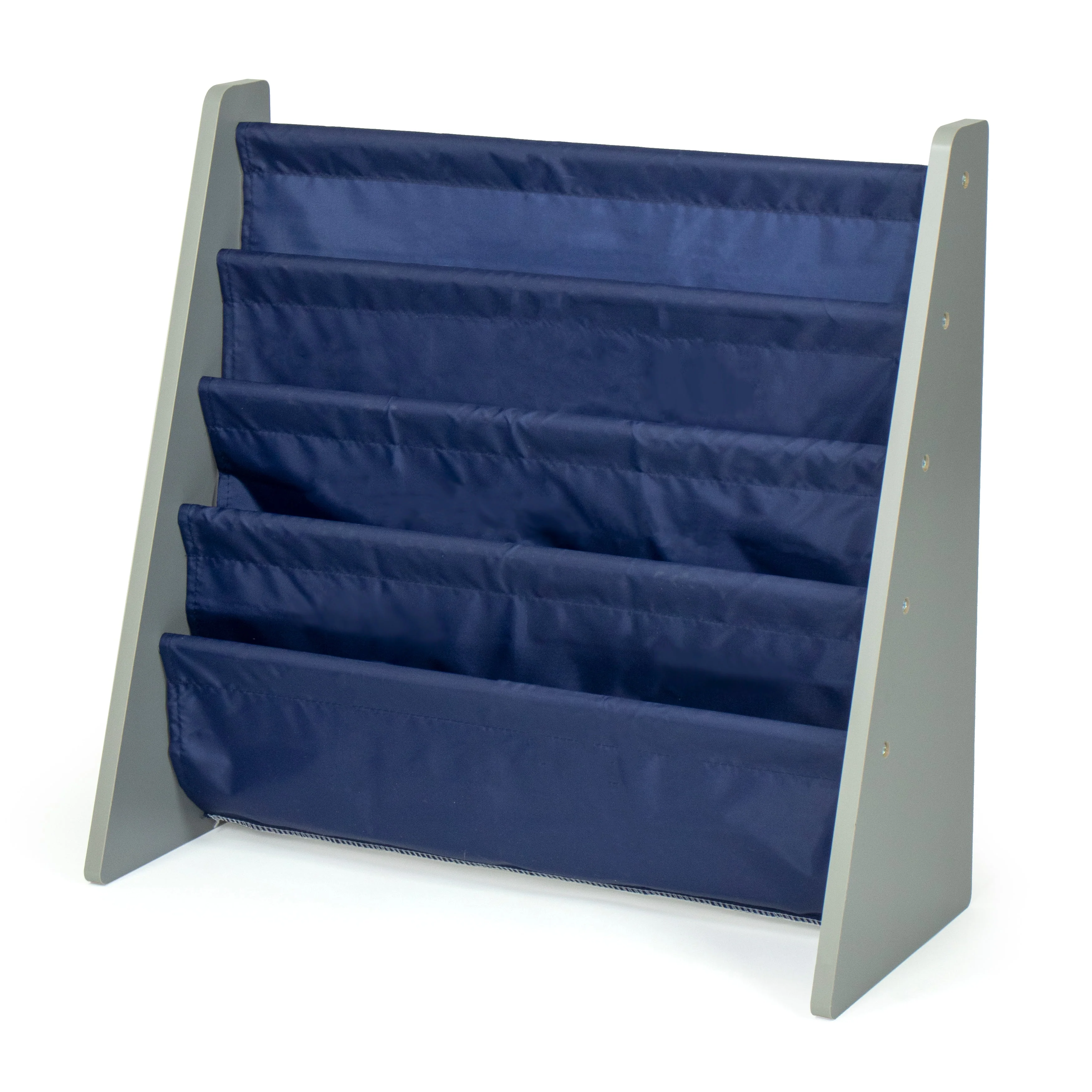Kids Bookshelf 4 Tier Book Organizer,  Navy/Grey