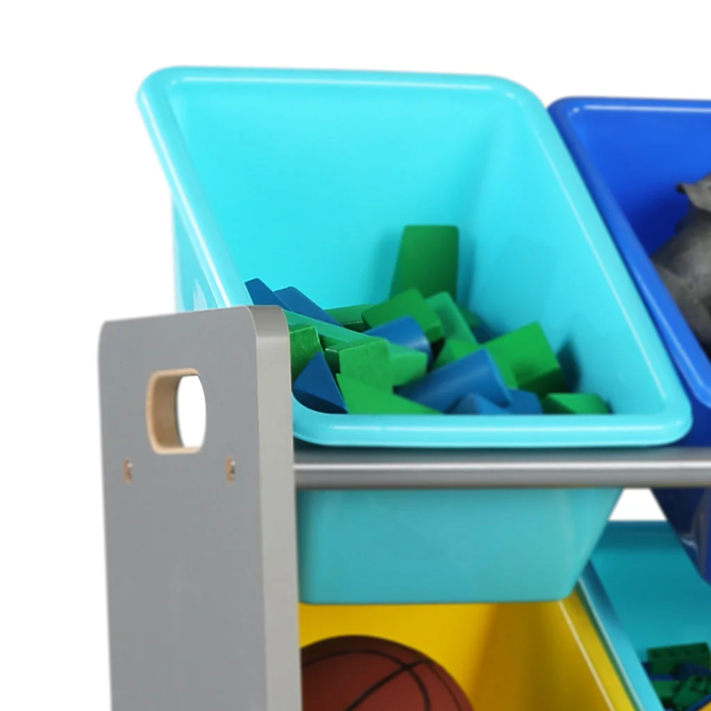 Elements Supersized Extra Large Grey and Blue 16-Bin Toy Organizer