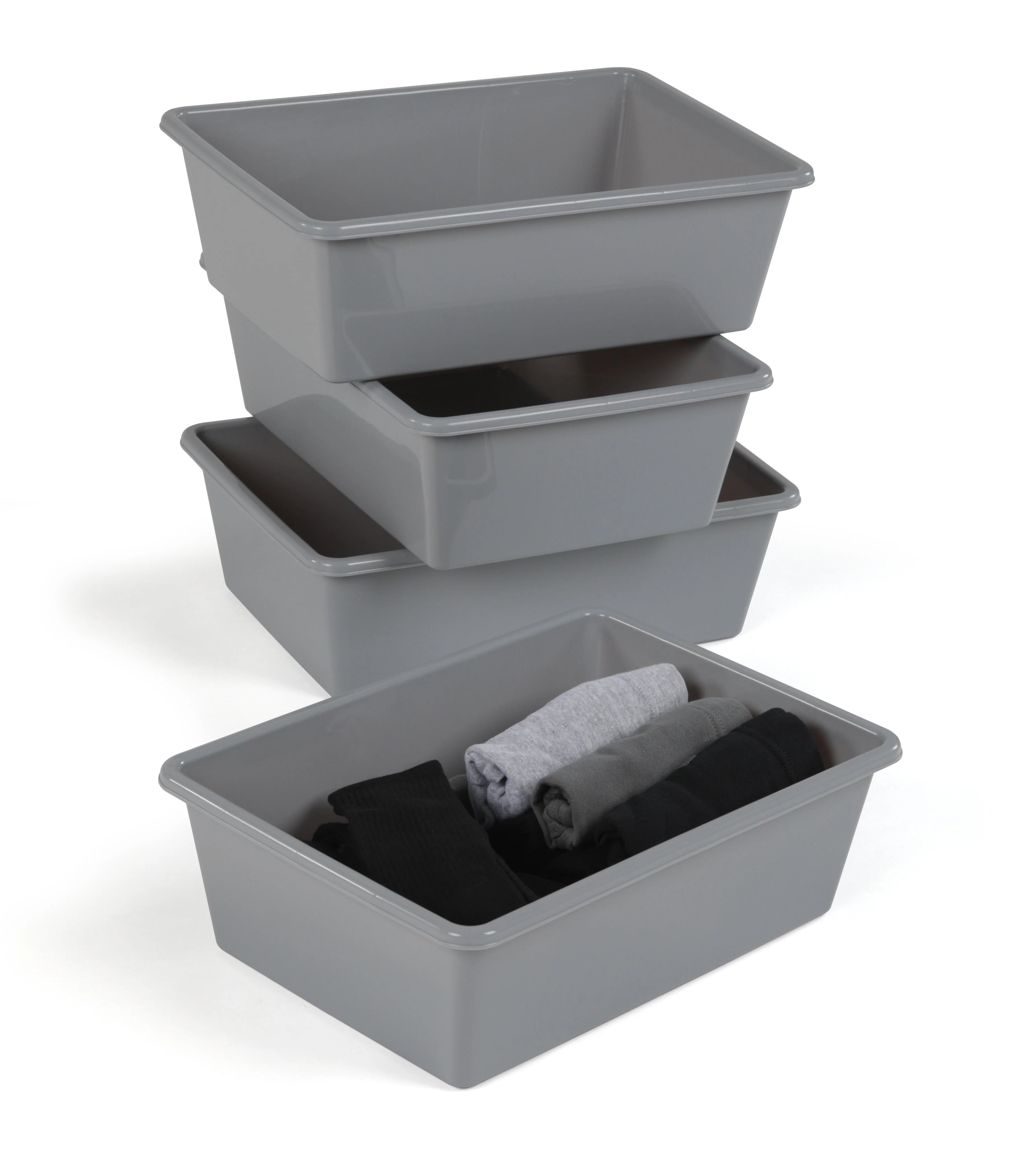 Grey Bin 4Pack, Large