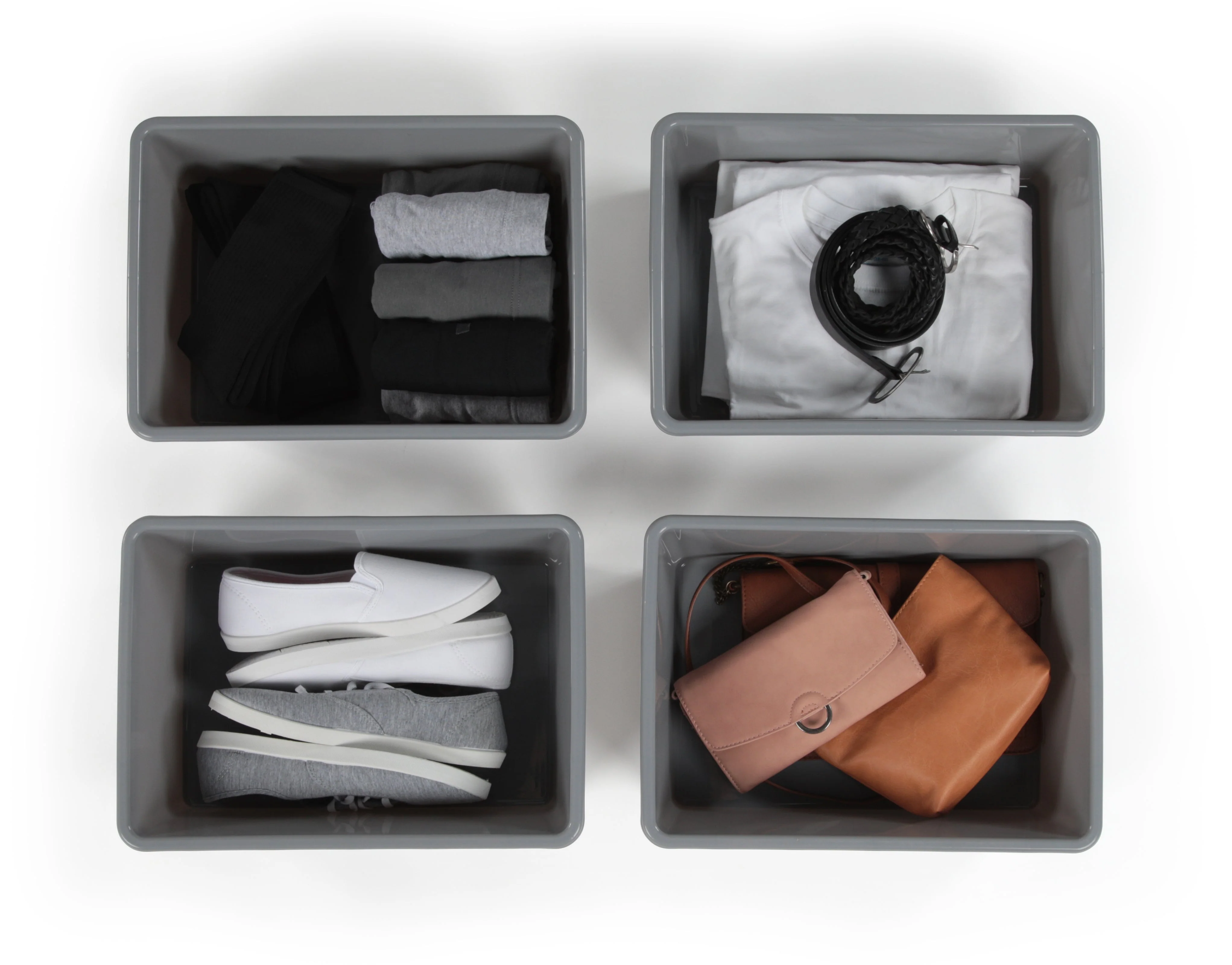 Grey Bin 4Pack, Large