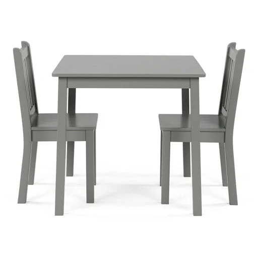Explorer Kids Wood Grey Table and 2 Chairs Set