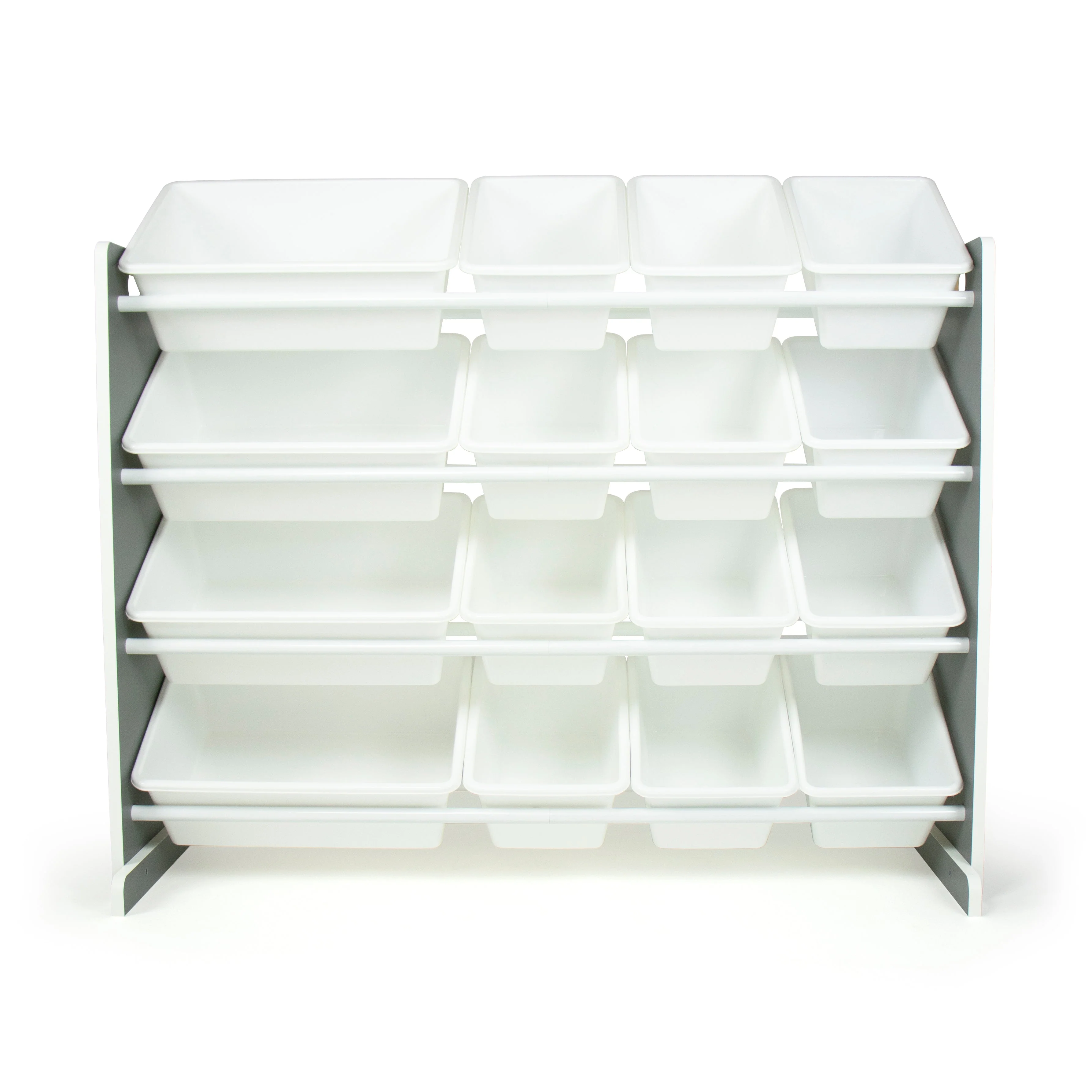 Soho Grey/WhiteToy Storage Organizer with 16  Storage Bins