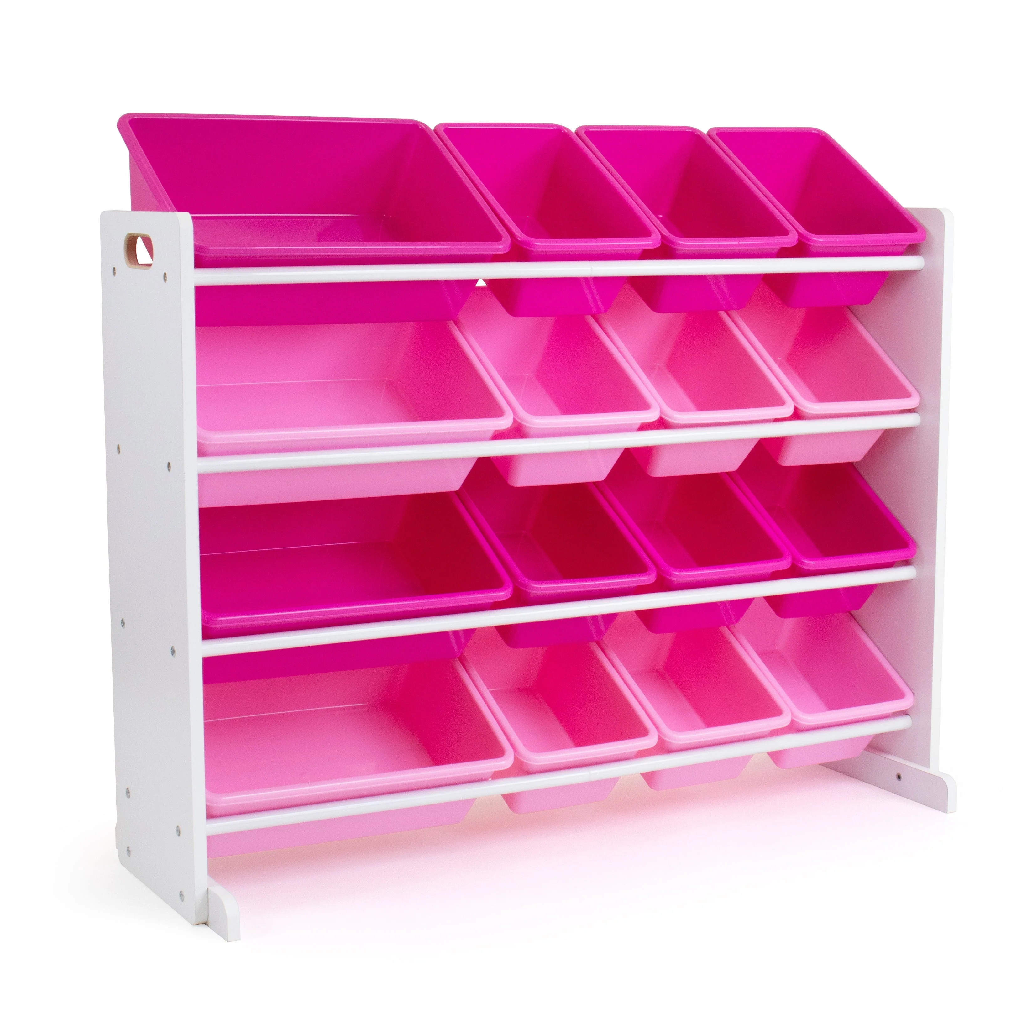 Molly Supersized Extra Large White and Pink 16-Bin Toy Organizer
