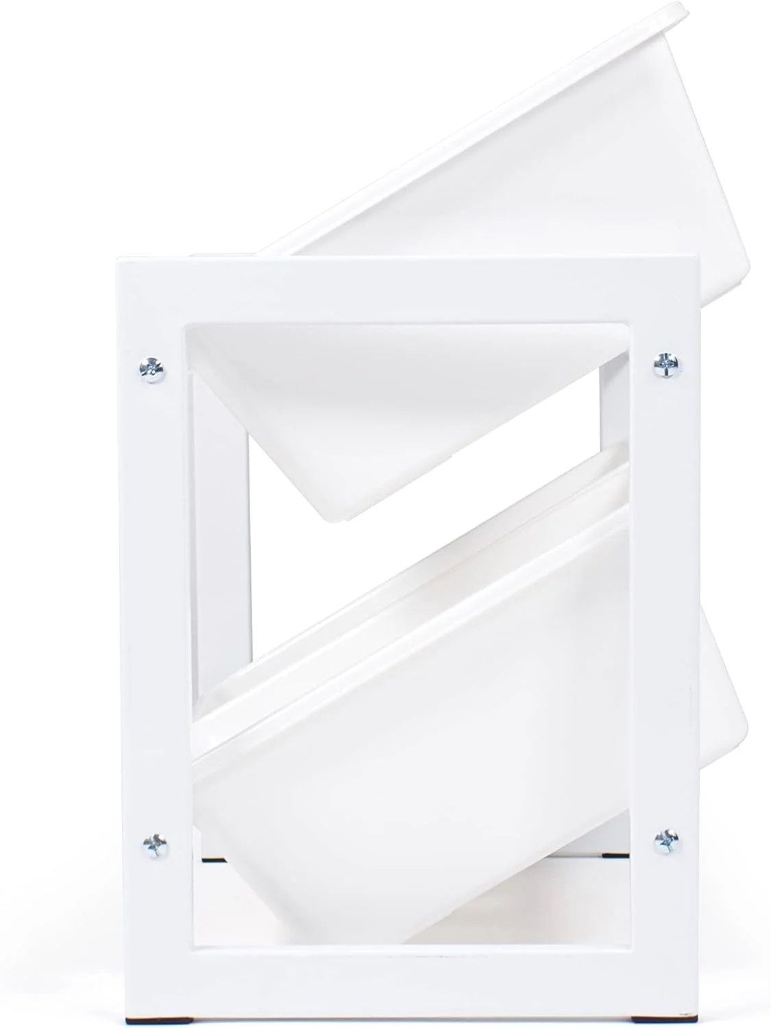 Humble Crew Cambridge Compact 4 Bin Organizer with Metal Frame, White