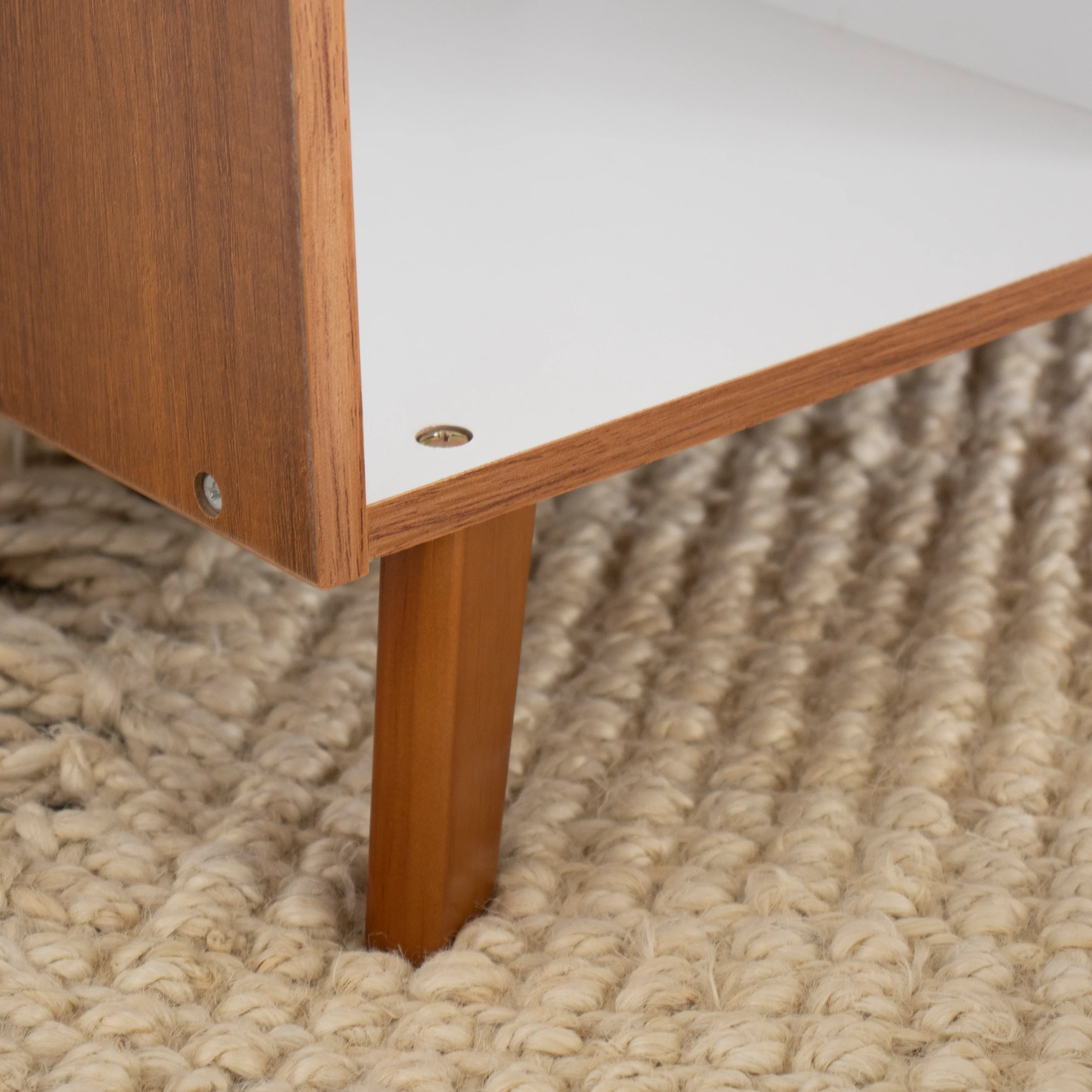 Humble Crew Morgan 6 Cube Toy Storage Mid-Century Organizer, Warm Wood/White