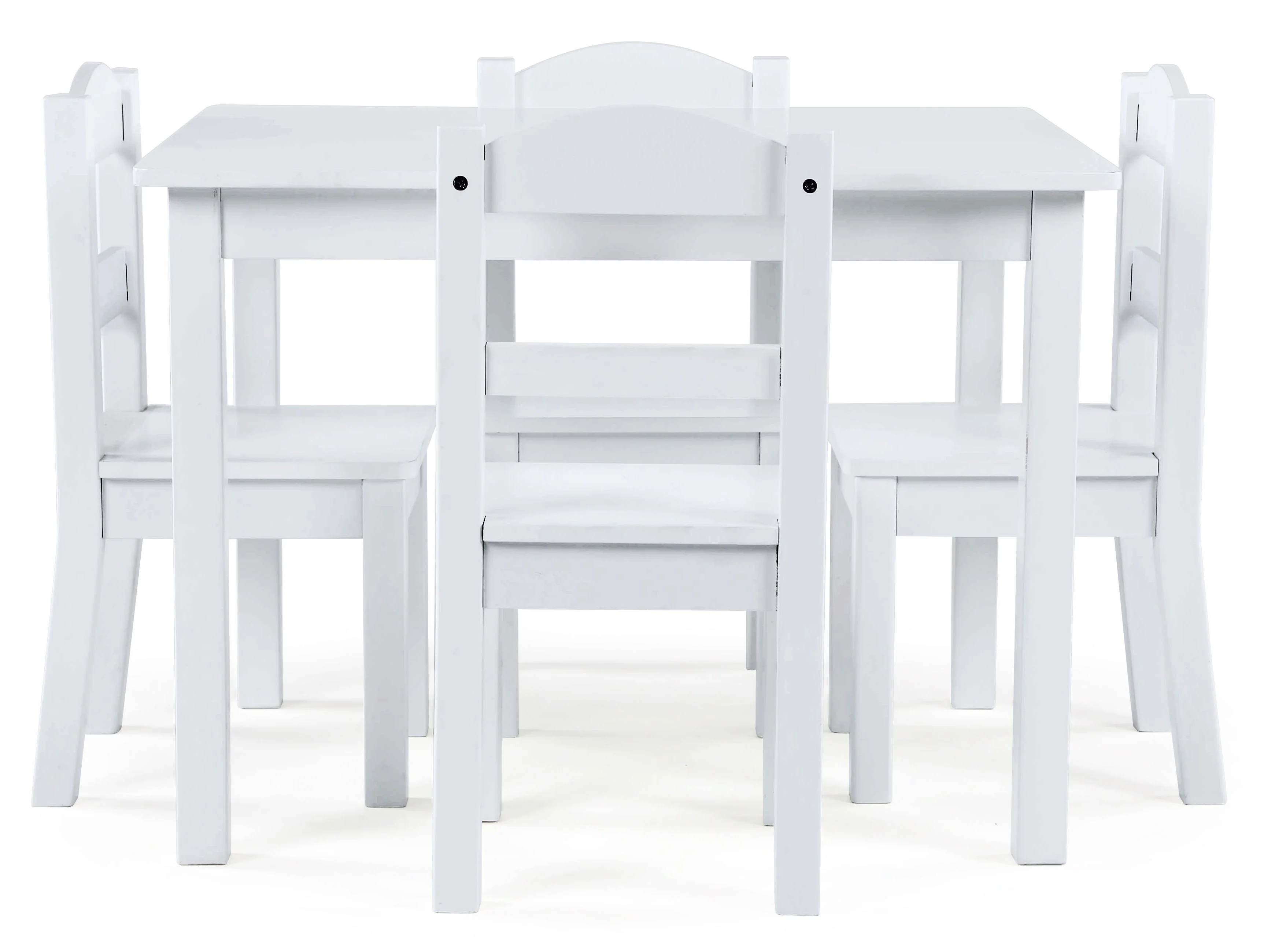 Cambridge White Wood Kids Table & 4 Chairs Set