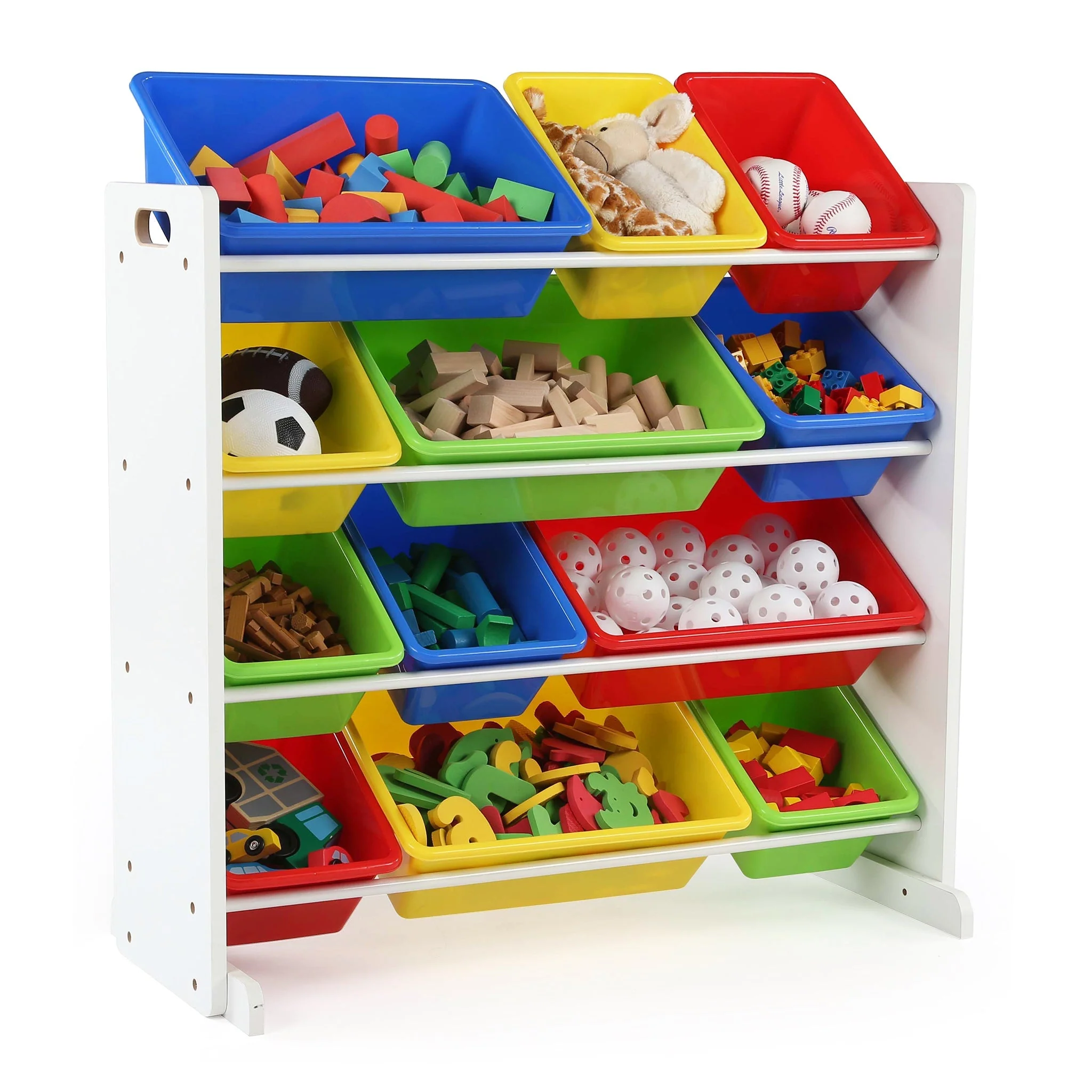 Summit White and Primary 12-Bin Toy Organizer