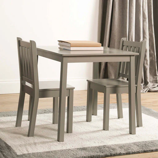 Explorer Kids Wood Grey Table and 2 Chairs Set